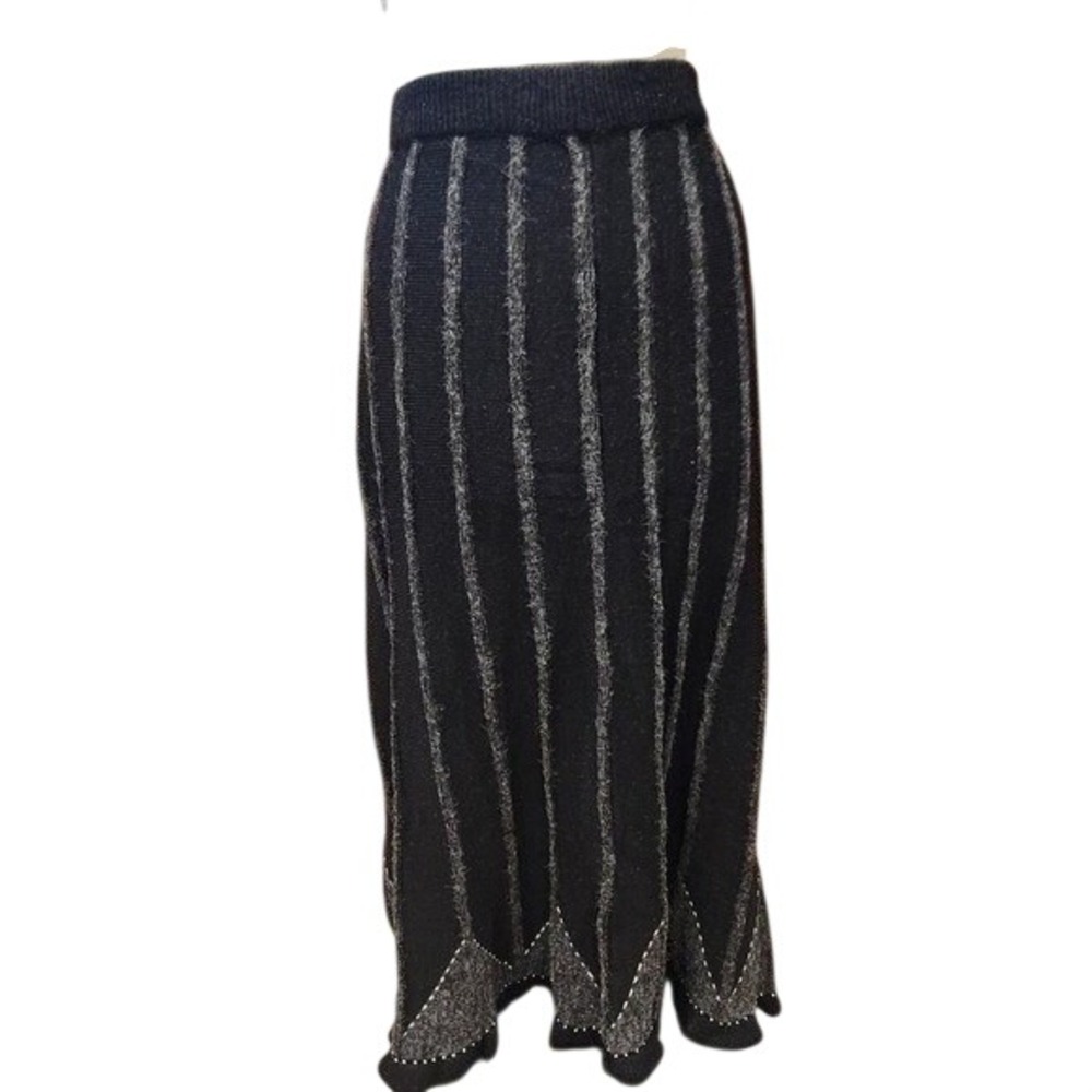 NWT ModeLia‎ XL Peasant maxi skirt; black and gray sz XL